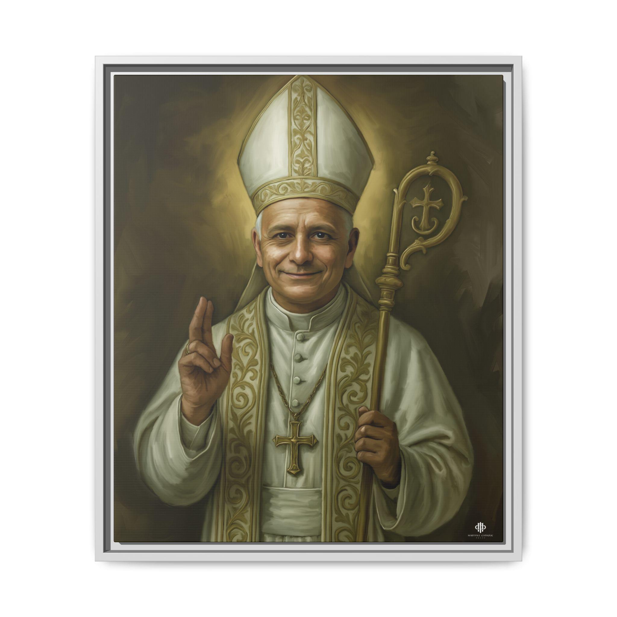 Papst Leo XIV Portrait Wandbild 20,3x25,4cm - Katholische Religiöse Dekoration