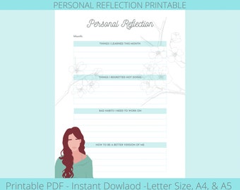 Desbloqueando emociones: Imprimible para la reflexión y el crecimiento personal / Promociones expresivas para una autoexploración profunda / Registro mensual de emociones