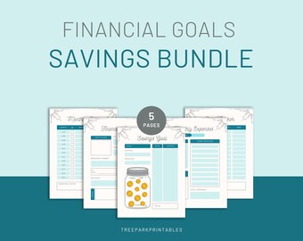 Paquete imprimible de objetivos financieros definitivos: ¡Maximice los ahorros y alcance el éxito! ¡Planifique, realice un seguimiento, ahorre, invierta y prospere! ¡Múltiples tamaños incluidos!