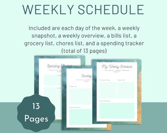 Planificador semanal Beach Vibes y programación diaria / Lista de tareas pendientes imprimible / A4, A5, tamaño carta de EE. UU.