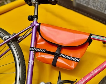 cycling bum bag / orange / bike fanny pack / waist pack /  Bike Bag / upcycling from BAGIRLS