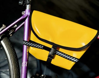 cycling bum bag / yellow / bike fanny pack / waist pack /  Bike Bag / upcycling from BAGIRLS