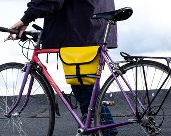 cycling bum bag / yellow / bike fanny pack / waist pack /  Bike Bag / upcycling from BAGIRLS