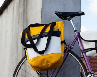 PANNIER BAG / yellow / cycling bag / Bike Bag / upcycling bags from BAGIRLS