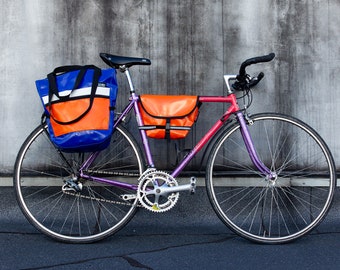 PANNIER BAG / blue / cycling bag / Bike Bag / upcycling bags from BAGIRLS