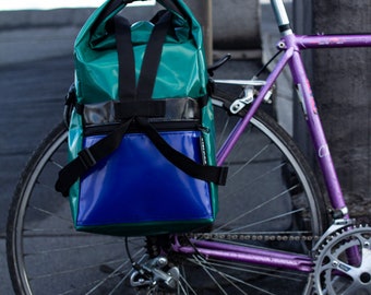 pannier backpack rolltop / peacock / tarpulin backpack / cycling backpack from BAGIRLS