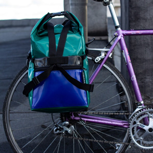pannier backpack rolltop / peacock / tarpulin backpack / cycling backpack from BAGIRLS