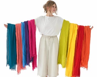 100% Cotton Scarf -25 colors | Unique Style | HandMade Fridge | Women & Men Accessories | Neck Wrap Shawl| Softened Organic Crinkle
