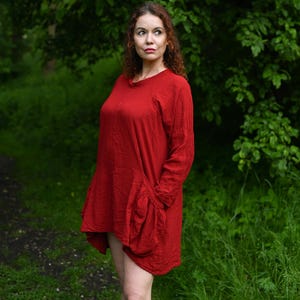 Cotton Tunic deep pockets | 7 colors | 100% Organic cotton | Hand Made | Soft and breathable | Blouse elongated sides