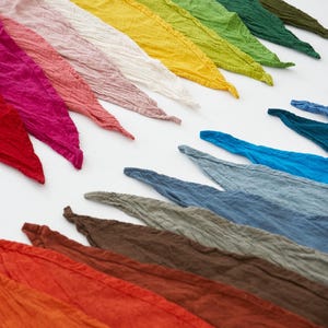 PURE COTTON BANDANA - 25 colors |Neckerchief | Headband | Shawl | Scarf| Soft Crinkle Natural | 100% Organic Cotton