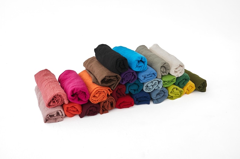 REINES BAUMWOLL BANDANA - 25 Farben |Halstuch | Stirnband | Schal | Schal| Soft Crinkle Natur | 100% Bio-Baumwolle Bild 10