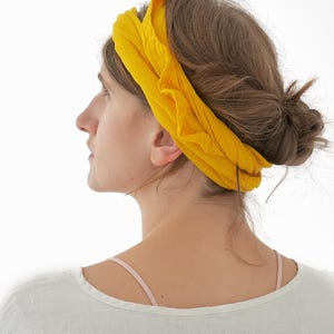 REINES BAUMWOLL BANDANA - 25 Farben |Halstuch | Stirnband | Schal | Schal| Soft Crinkle Natur | 100% Bio-Baumwolle Bild 5