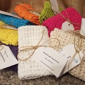 Large Handmade 100% Cotton Washcloths