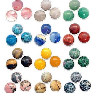 18mm Colorful Polished Natural Stone Snap Charms for Bracelet-Jewelry/Wristbands/Shoes/Keyrings Accessories DIY (1 Count)