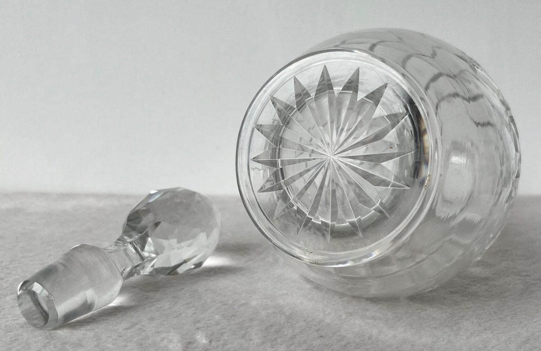 Crystal Cut Glass Decanter in Teardrop Form, W Cut Star Base Etsy