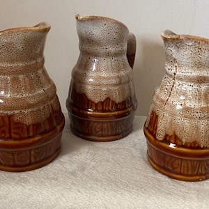 Trio Of Revol Barril Francés Jarras De Leche/Crema “D63 1/4” Con Efecto De Pintura Manchada