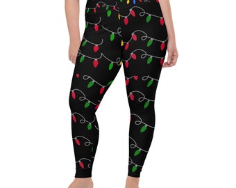 Christmas Lights Plus Size Leggings Christmas Leggings Xmas Leggings Holiday Leggings Merry Christmas Pants Christmas Yoga Pants Gym Pants