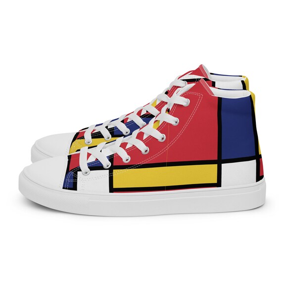 Mens High Top Canvas Sneaker Shoes Crazy Design Colorful Retro