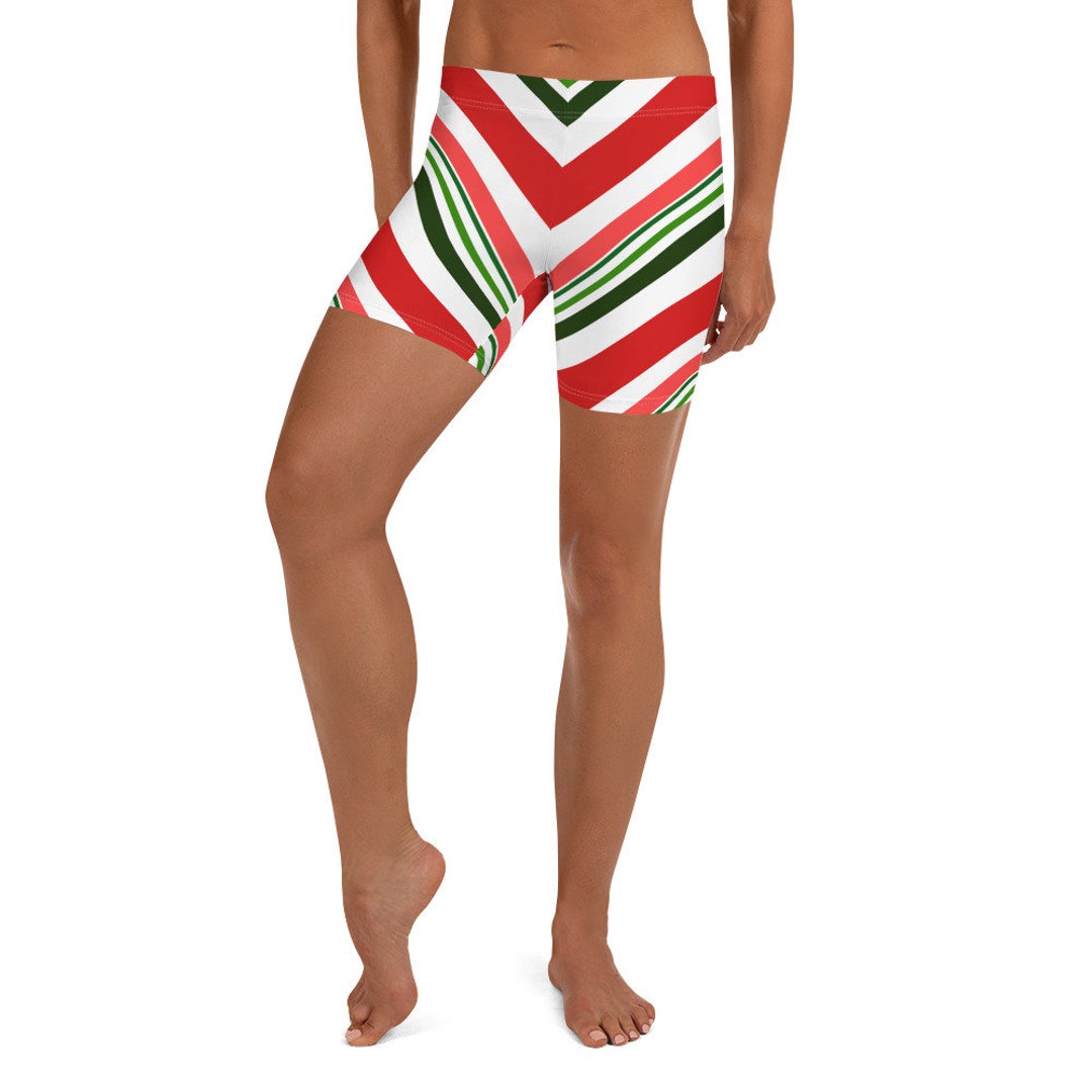 Candy Cane Shorts .christmas Shorts Leggings Xmas Leggings Holiday Leggings Merry Christmas