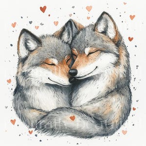10 X Wolves & Hearts Clipart Bundle - High Quality Jpgs - Romantic ...