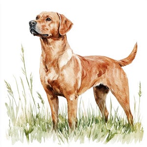 12 x Fox Rot Labradors Clipart Bundle - Hochwertige JPGs - Aquarell Rot Labrador Hund Drucke, Digital Download Kunst, Grußkarte Bild 9