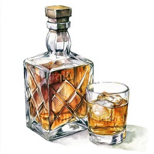 10 x Scottish Whisky Clipart Bundle - High Quality JPGs - Scotch Whiskey/Spirits Bottle, Printable Digital Download Art for Cards/Gifts