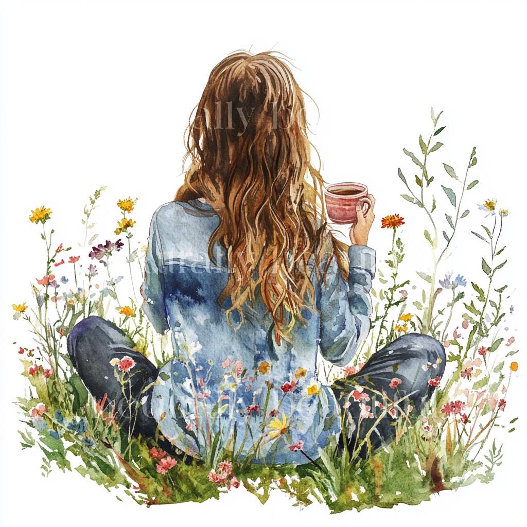 10 X Spring Girls Clipart Bundle - High Quality Jpgs - Girl & Cup of ...