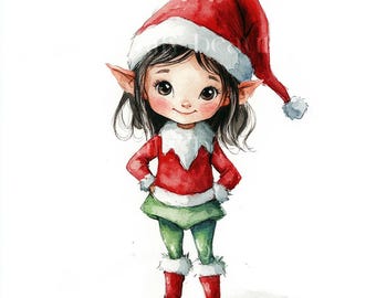 15 x Christmas Elves Clipart - High Quality JPGs - Christmas Elf, Children Digital Art, Holidays Printable Digital Download Art & Cardmaking