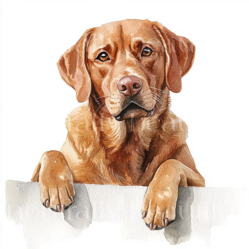 12 x Fox Rot Labradors Clipart Bundle - Hochwertige JPGs - Aquarell Rot Labrador Hund Drucke, Digital Download Kunst, Grußkarte Bild 10