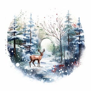 Snowy Winter Woodland Scenes - 12 High Quality Downloadable Jpgs ...