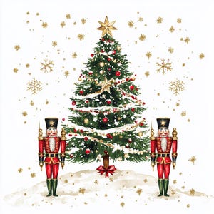 10 x Christmas Nutcracker Clipart Bundle - High Quality JPGs Festive Christmas Tree Prints, Holidays Digital Download Art, Christmas Cards