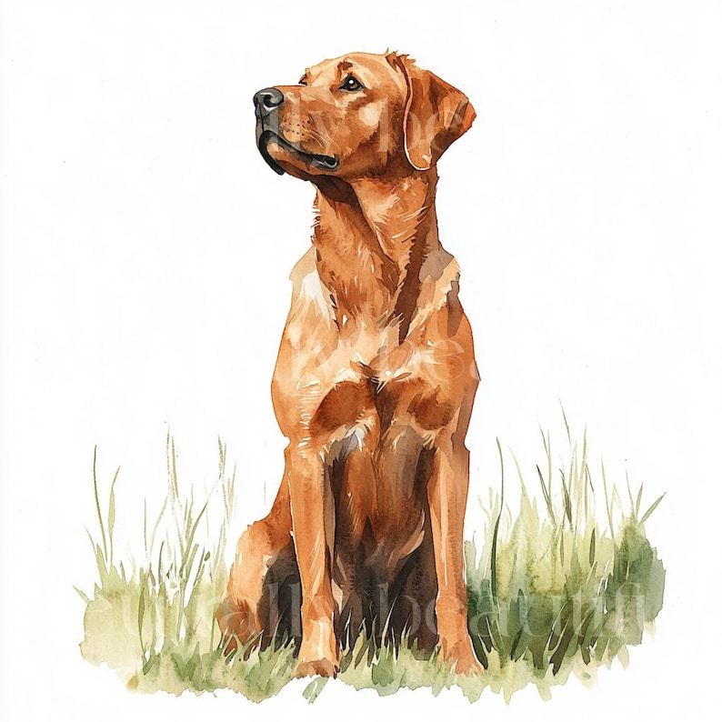 12 x Fox Rot Labradors Clipart Bundle - Hochwertige JPGs - Aquarell Rot Labrador Hund Drucke, Digital Download Kunst, Grußkarte Bild 4