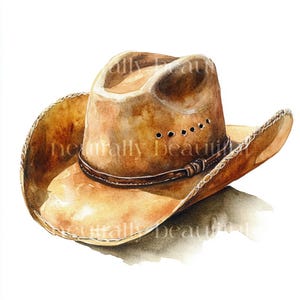 10 x Cowboy Hat Clipart Bundle - High Quality JPGs - Western Traditional Cowboy Printable Digital Download Art, Journaling, Junk Journal