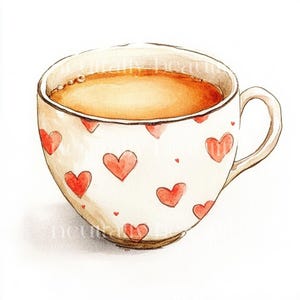 10 x Mugs of Tea Bundle - High Quality JPGs - Food Clipart Printable Digital Download Art, Cups of Tea in Cute Mugs, Cardmaking