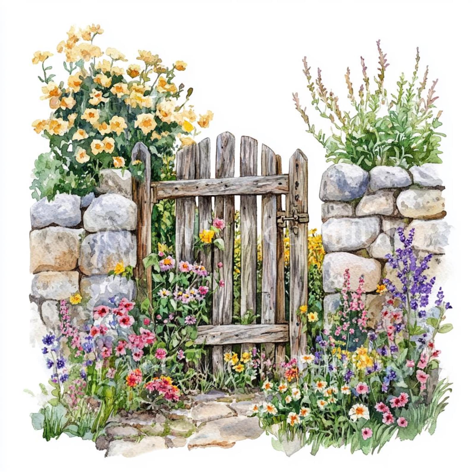 10 X Garden Gates Floral Clipart Bundle - High Quality Jpgs - Gardening ...