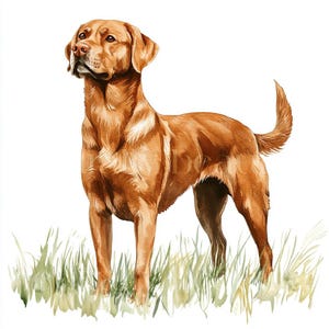 12 x Fox Rot Labradors Clipart Bundle - Hochwertige JPGs - Aquarell Rot Labrador Hund Drucke, Digital Download Kunst, Grußkarte Bild 2