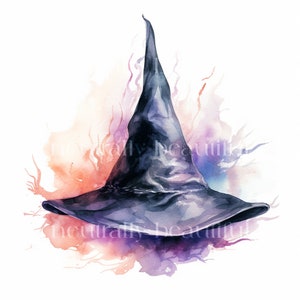 Witches Hats, Halloween Clipart - 12 High Quality Downloadable JPGs - Printable Digital Art, Crafts, Cardmaking, Spooky Witch Prints