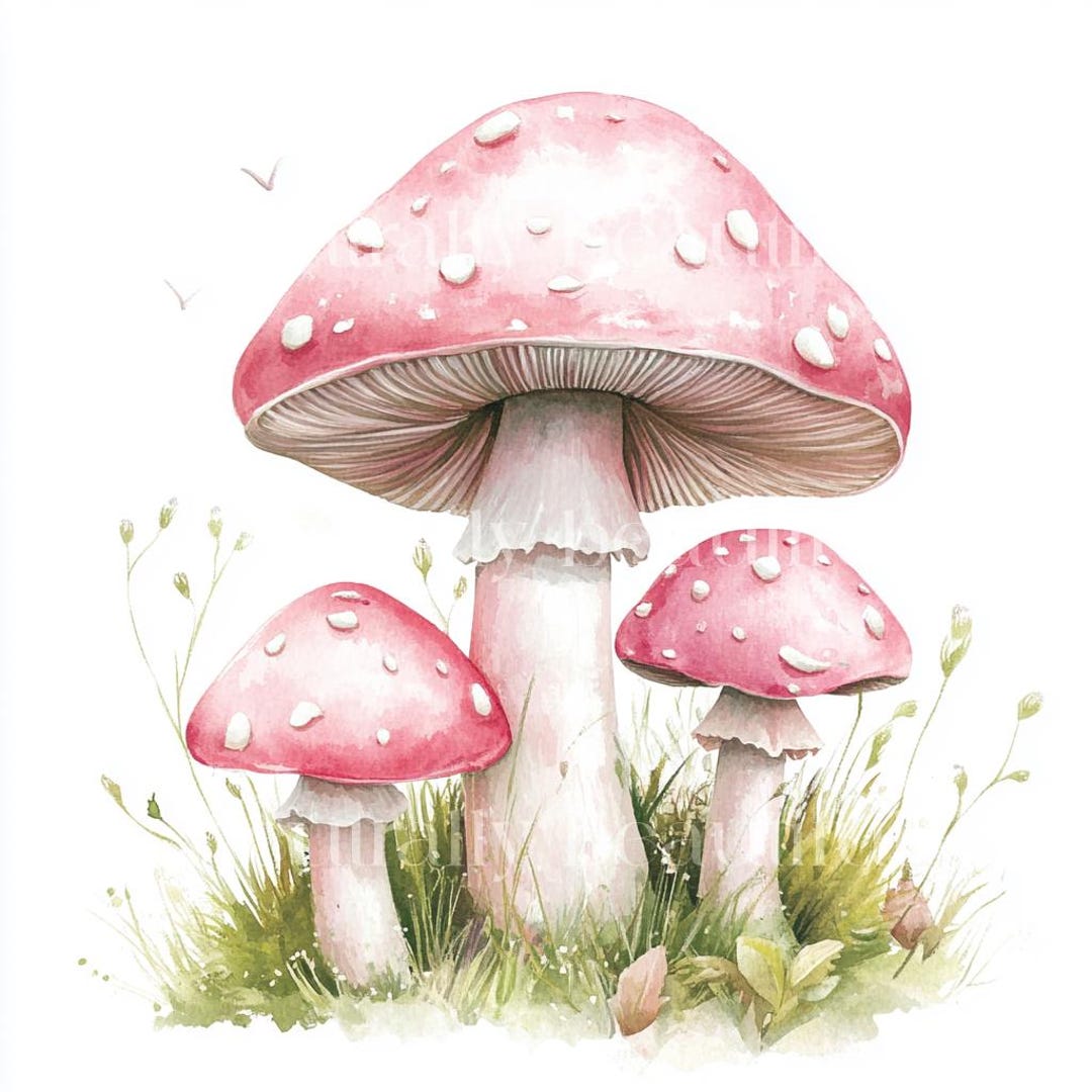 10 X Pink Toadstools Clipart Bundle - High Quality Jpgs - Woodland ...