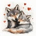 10 X Wolves & Hearts Clipart Bundle - High Quality Jpgs - Romantic ...
