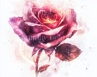10 x Enchanted Roses Clipart Bundle - High Quality JPGs - Romantic Valentine's Magical Rose Flowers Printable Digital Download, Cardmaking