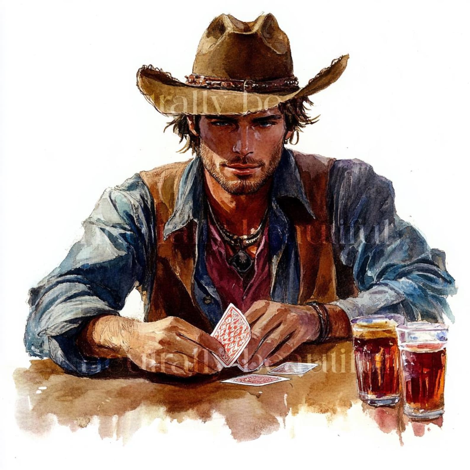 10 X Cowboys Playing Cards Clipart Bundle - High Quality Jpgs - Western ...