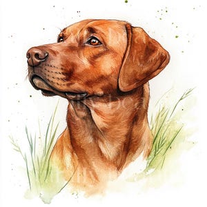 12 x Fox Rot Labradors Clipart Bundle - Hochwertige JPGs - Aquarell Rot Labrador Hund Drucke, Digital Download Kunst, Grußkarte Bild 8