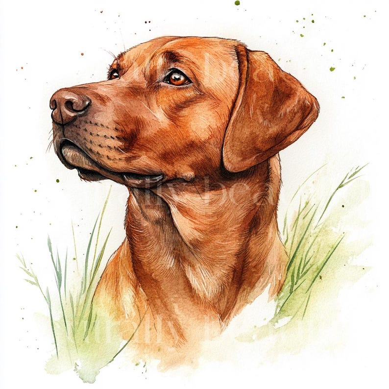 12 X Fox Red Labradors Clipart Bundle - High Quality Jpgs - Watercolor ...
