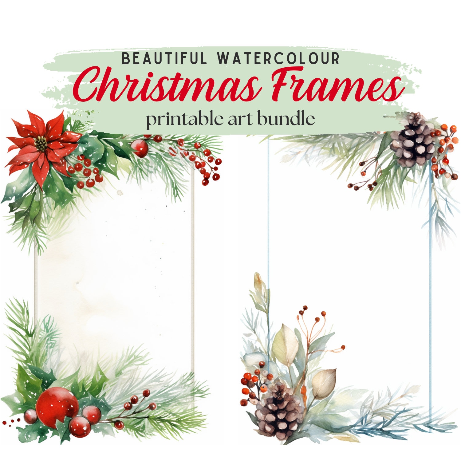 Clip Art Of Christmas Border Frame Holly Ribbon Sweet - Clip Art Of Christmas  Border Frame Holly Ribbon Sweet - Free Transparent PNG Clipart Images  Download, image size:1500x1500