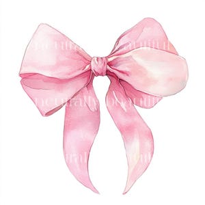 25 x Pretty Watercolour Bows Downloadable Clipart - High Quality JPG Files - Printable Digital Sublimation For Printing - Wedding Cards