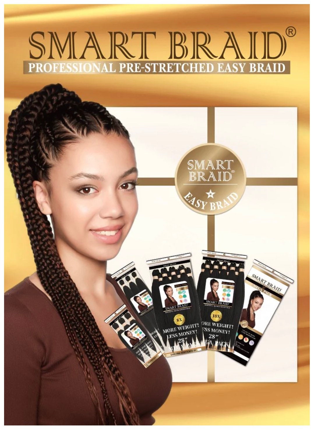 Darling Pre-Stretched Loose Body Waves Braid Hair 3X Pack, 52 Inch