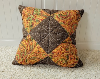 Quilted Vintage Fabric 16x16 Throw Decorative Pillow Cover