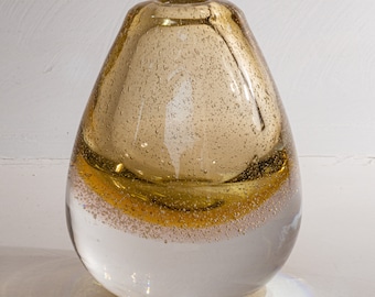 Designer vase - height 14 cm / 1.9 kg - Bohemia 1960-1980