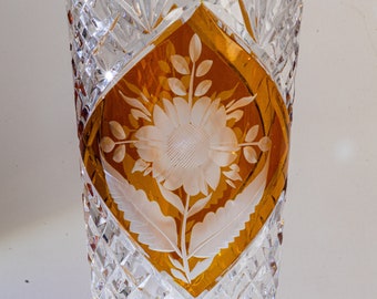 Siegfried Haertel (design) - Josephinenhütte / Huta Julia - Hand-cut vase - Height 21 cm / 1.8 kg - Poland 1920 - 1970