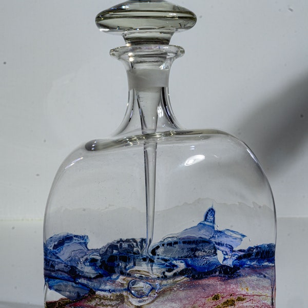 Wolfgang Schmid - Schmid Glass Blowing Shop - Artistic studio glass bottle - Height 18 cm - Germany 1992